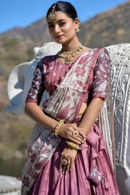 Artriddhs Dola silk D NO DEGITAL 12 Pink Designer bridal lehenga choli in Hyderabad